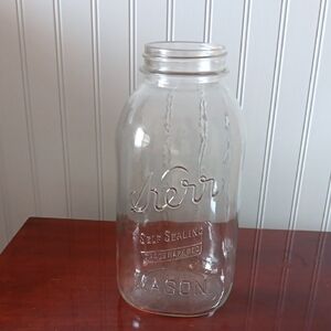 Vintage Kerr mason Jar with markings AHK